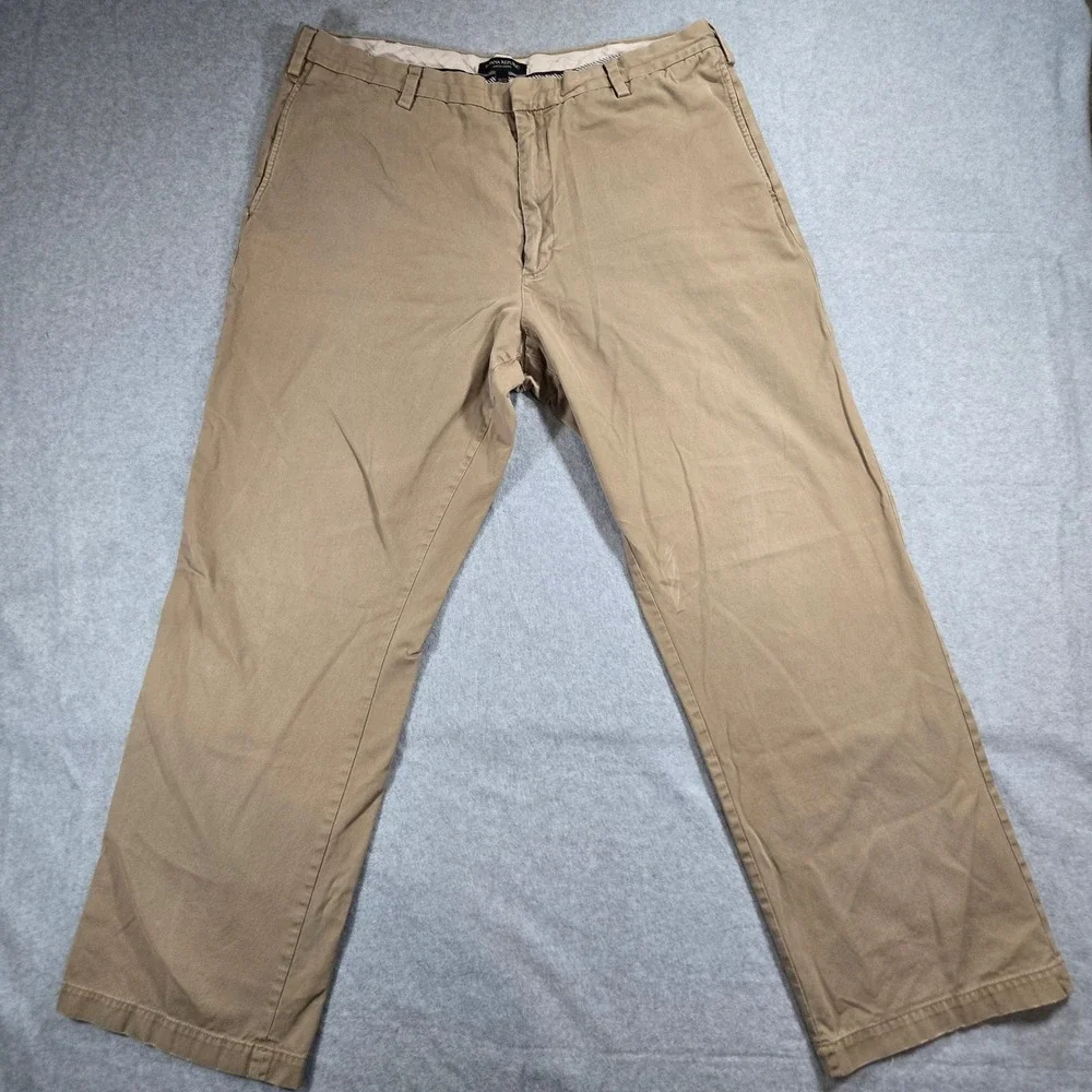 Banana Republic Gavin Chino Khaki Tan Straight Leg Pants Mens 38x32 100% Cotton